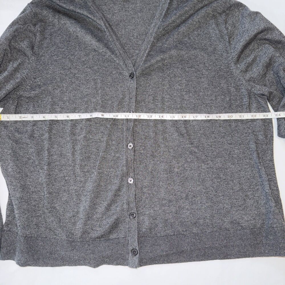 Banana Republic Cardigan Womens 2X Plus Gray Forever Sweater Button Front V Neck - Picture 3 of 7